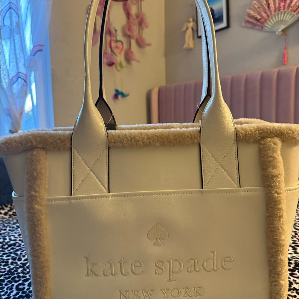 Kate Spade White and Tan Tote